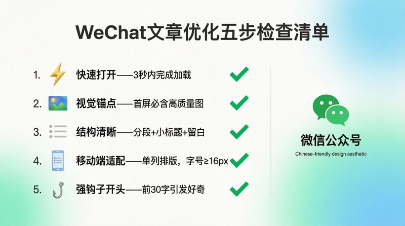 WeChat文章优化五步检查清单