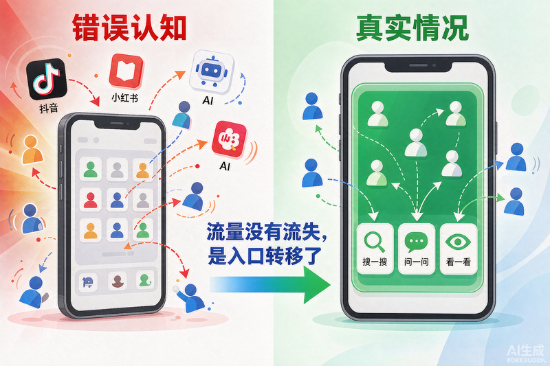 错误认知vs真实情况:流量没有流失,是入口转移了