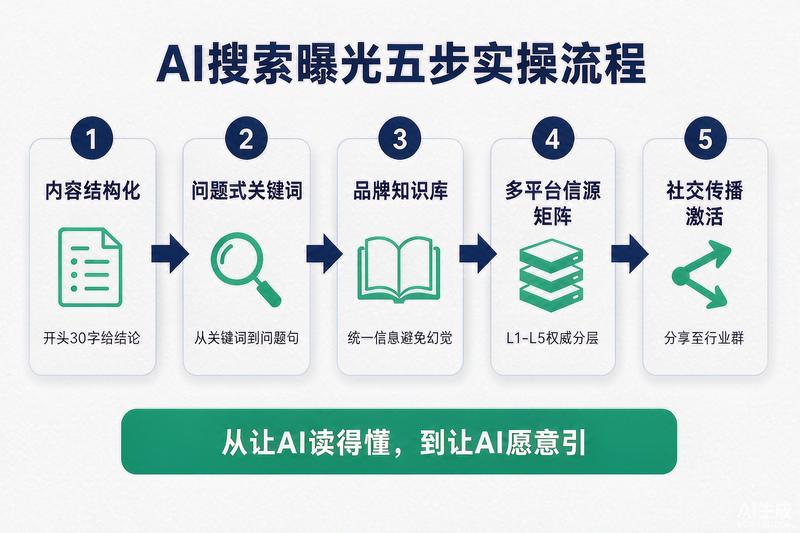 AI搜索曝光五步实操流程
